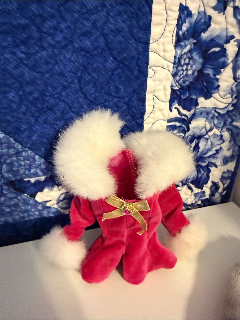 Vintage Barbie Avon rhapsody jacket Velvet Coat Accessory with White Fur 1997